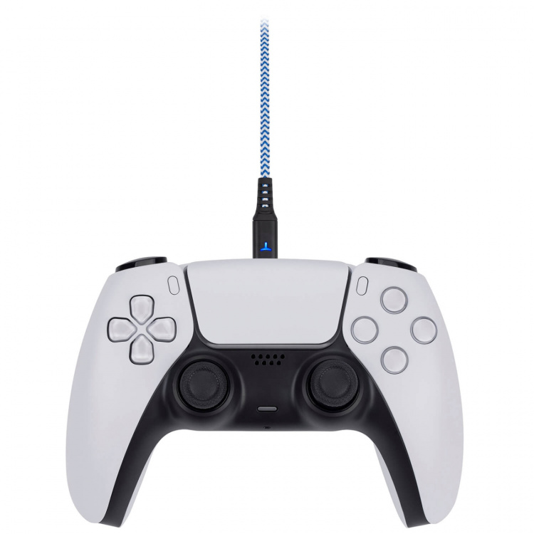 EgoGear Kabel SCH10 Hvid/Blå Type-C 3m flettet til PS5 EgoGear Kabel SCH10 Hvid/Blå Type-C 3m flettet til PS5