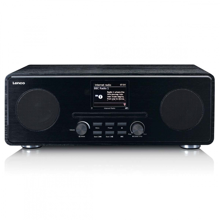 Lenco Internet / DAB+ / FM-radio med cd-afspiller og Bluetooth® Sort Lenco Internet / DAB+ / FM-radio med cd-afspiller og Bluetooth® Sort