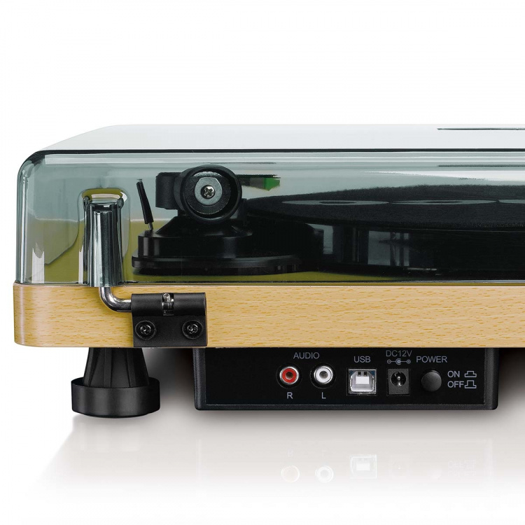 Lenco Pladespiller med auto-stop og PC-kodning Wood