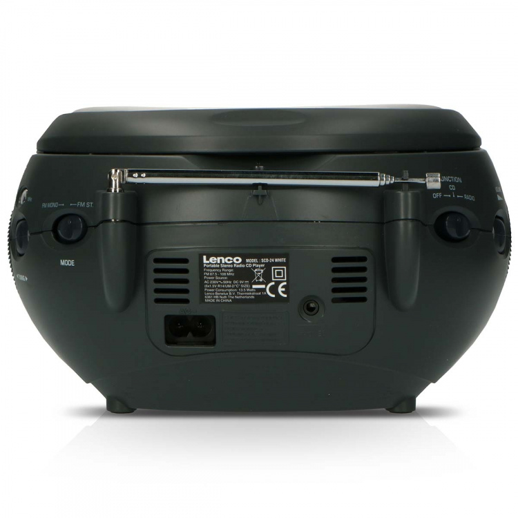 Lenco Bærbar stereo FM-radio med CD Hvid