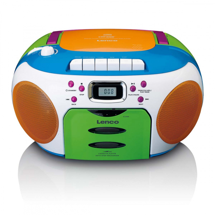 Lenco Bærbar radio med cd og kassette Kids Multi Colour