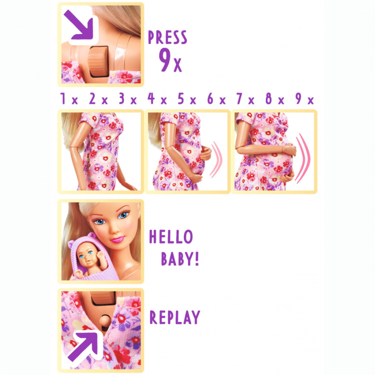 Simba Toys Steffi LOVE Gravid med Växande Mage