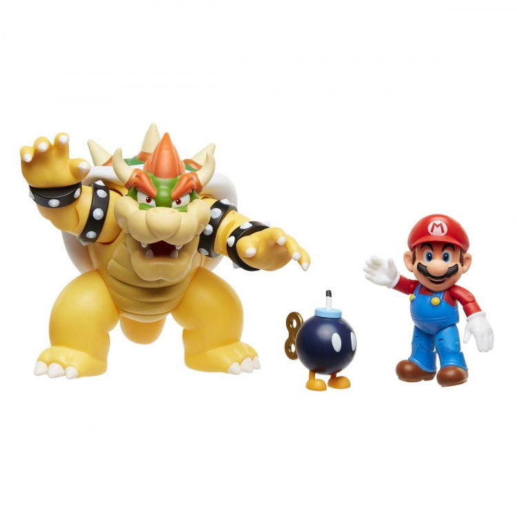 JAKKS Pacific Super Mario 4 tommer figursæt Mario vs. Bowser