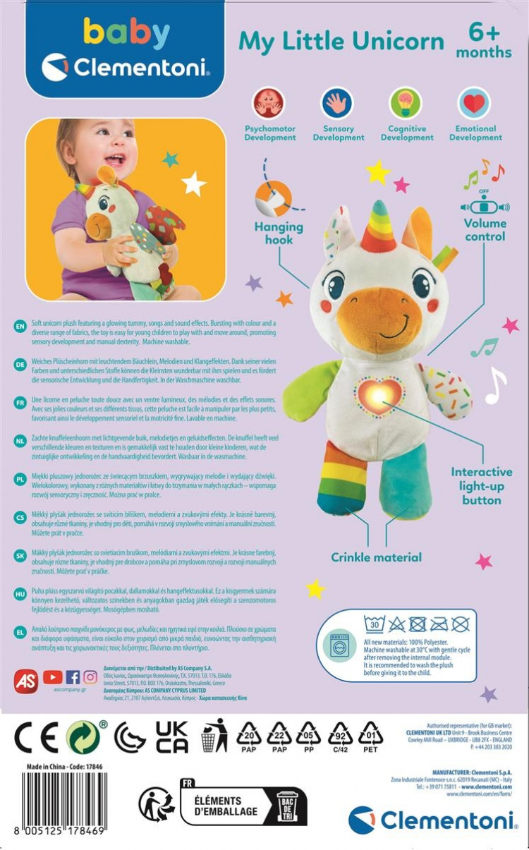 Clementoni Plys baby-enhjørning