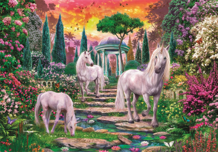 Clementoni 2000 stk. kollektion af høj kvalitet CLASSICAL GARDEN UNICORNS