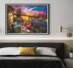 Clementoni 3000 stk Højkvalitets kollektion Manhattan Balkon Solnedgang