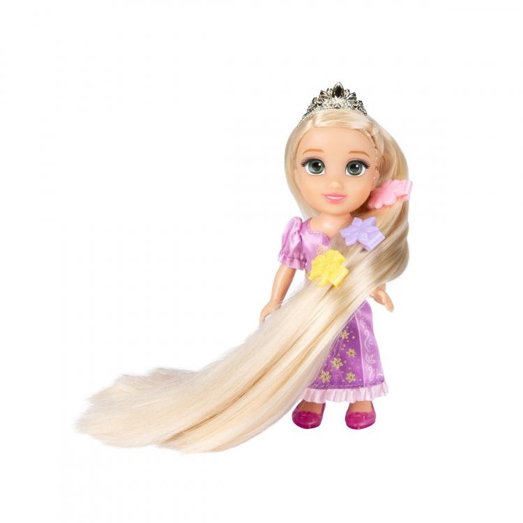 JAKKS Pacific Disney Princess 6 Inch Petite Doll med ekstra mode og tilbehør Rapunzel med det længste hår