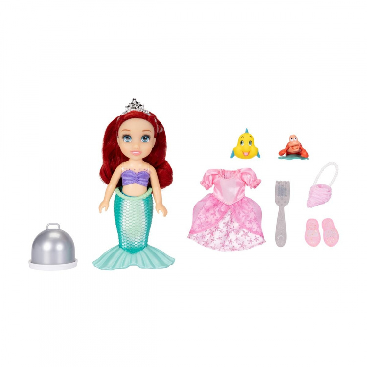 JAKKS Pacific Disney Princess 6 Inch Petite Doll med ekstra mode og tilbehør Sea to Land Ariel