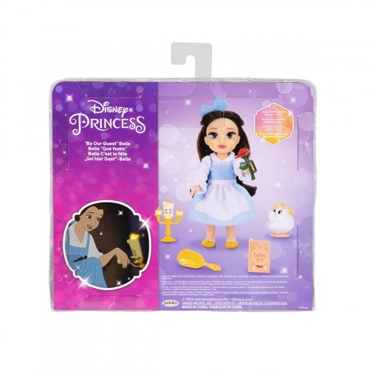 JAKKS Pacific Disney Princess 6 Inch Petite Doll med ekstra mode og tilbehør Be Our Guest Belle