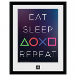 Abysse PLAYSTATION - Indrammet tryk Eat Sleep Repeat (30x40) Abysse PLAYSTATION - Indrammet tryk Eat Sleep Repeat (30x40)