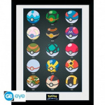 Abysse POKEMON - Indrammet print Pokeballs (30x40)