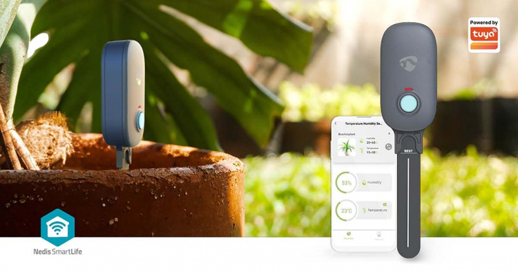 Nedis SmartLife Jordfugtmåler | Bluetooth® | Batteri | IP55 | 0 - 100 % | Android™ / IOS