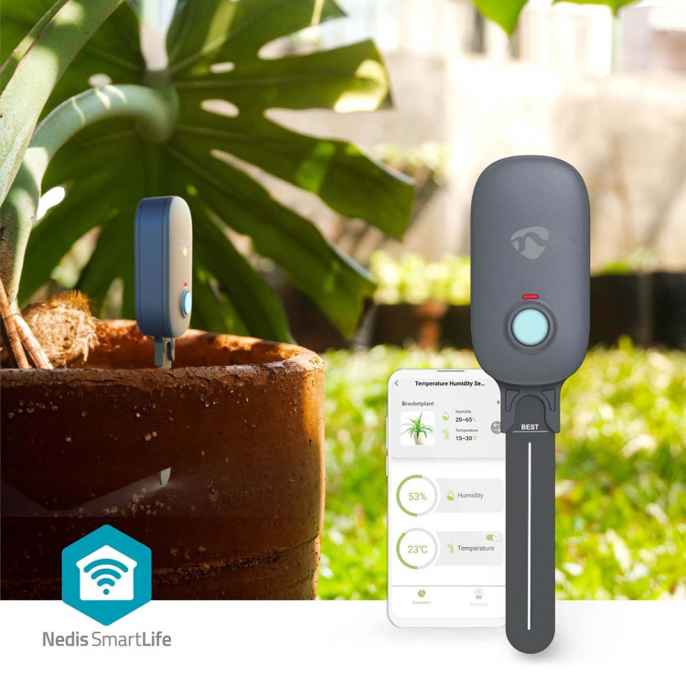 Nedis SmartLife Jordfugtmåler | Bluetooth® | Batteri | IP55 | 0 - 100 % | Android™ / IOS