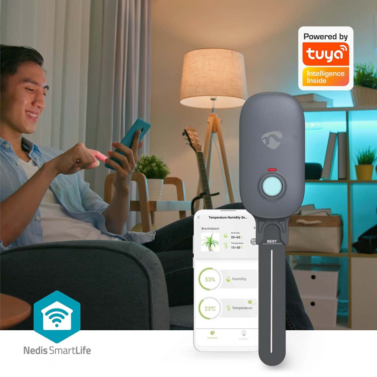 Nedis SmartLife Jordfugtmåler | Bluetooth® | Batteri | IP55 | 0 - 100 % | Android™ / IOS