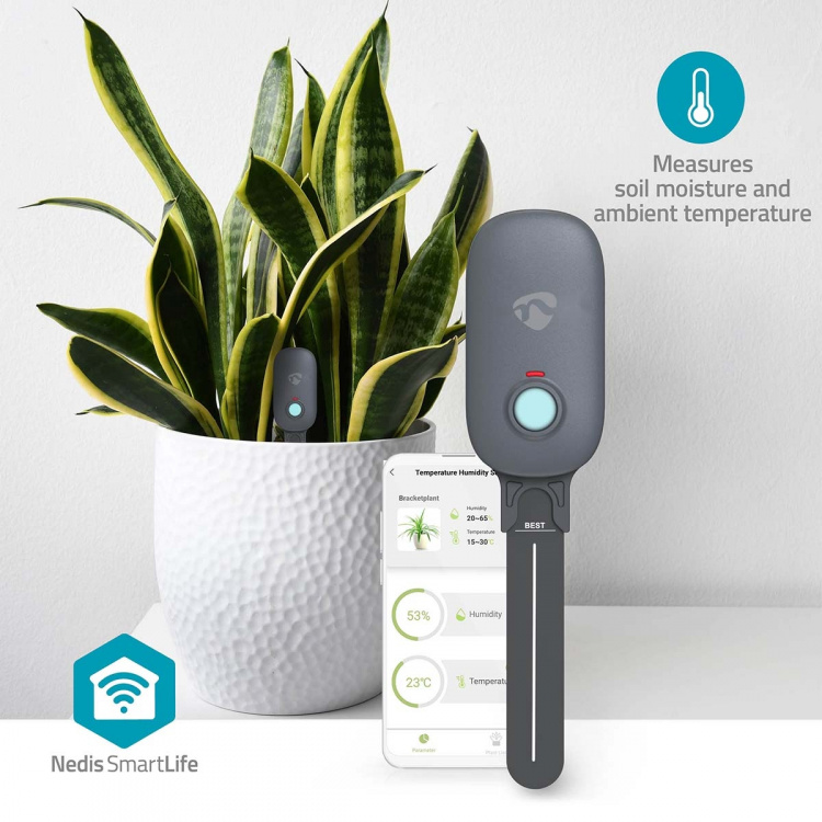 Nedis SmartLife Jordfugtmåler | Bluetooth® | Batteri | IP55 | 0 - 100 % | Android™ / IOS