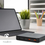 Nedis Bordlader | 65 W | GaN | 1.5 / 2.0 / 2.5 / 3.0 / 3.25 A A | Antal output: 4 | USB-A / USB-C™ | Euro | 1.50 m | Automatisk Valgt Spænding