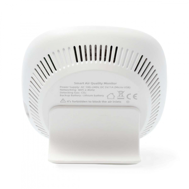 Nedis SmartLife-luftkvalitetsmåler | Wi-Fi | Inkl. Skærm | Fugtighed / Kuldioxid (CO2) / Temperatur | Android™ / IOS | Hvid / Sort Nedis SmartLife-luftkvalitetsmåler | Wi-Fi | Inkl. Skærm | Fugtighed / Kuldioxid (CO2) / Temperatur | Android™ / IOS | Hvid / Sort
