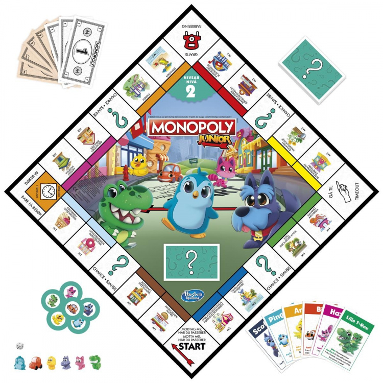 Hasbro Monopoly Junior 2 spil i 1 (DK/NO)