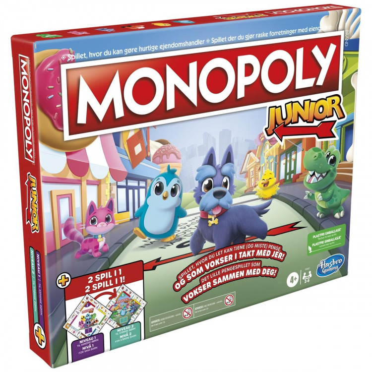 Hasbro Monopoly Junior 2 spil i 1 (DK/NO)