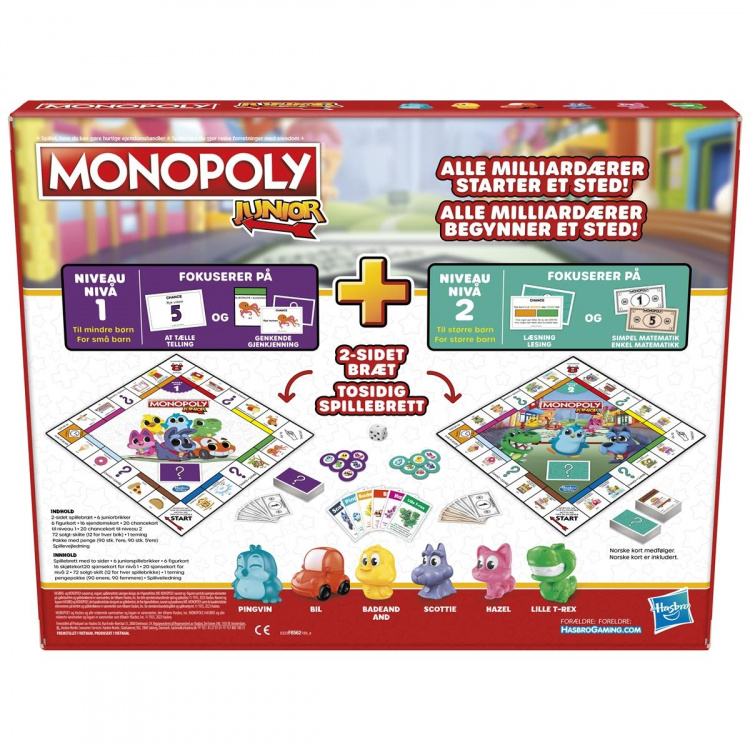 Hasbro Monopoly Junior 2 spil i 1 (DK/NO)