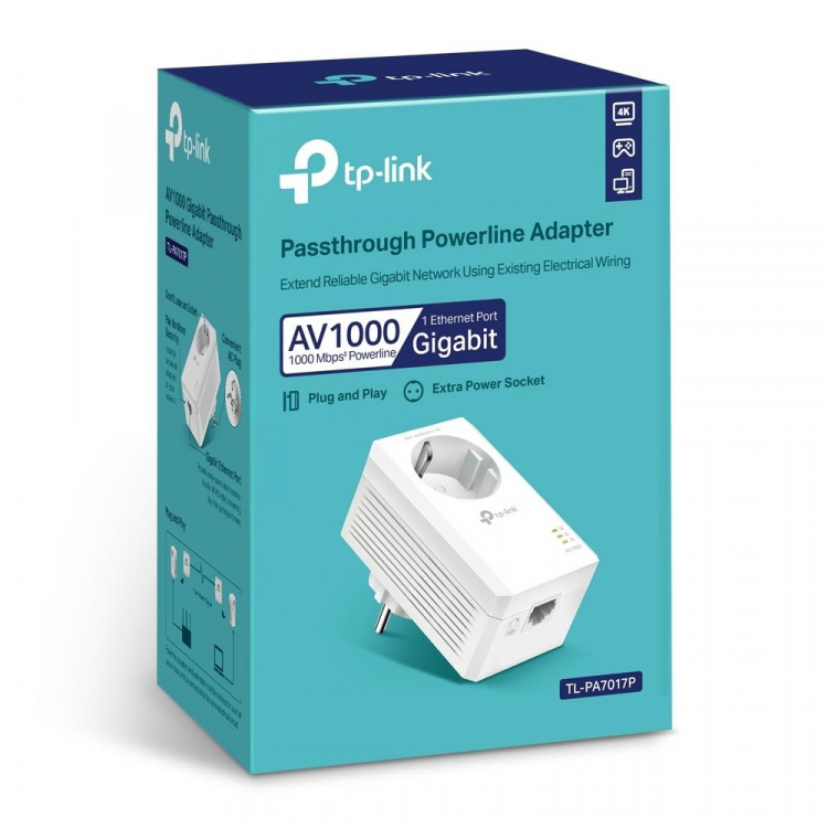 TP-Link AV1000 Gigabit Passthrough Powerline-adapter /TL-PA7017P TP-Link AV1000 Gigabit Passthrough Powerline-adapter /TL-PA7017P