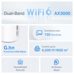 TP-Link Deco PX50 Wi-Fi 6 AX3000 + G1500 Powerline Mesh-system til hele hjemmet (3-pak)