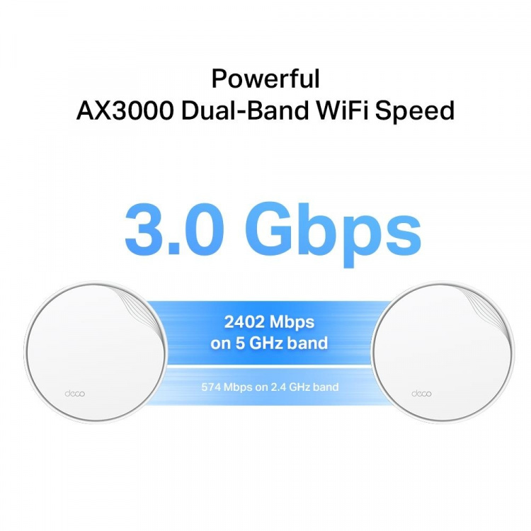 TP-Link Deco X50-PoE Wi-Fi 6 AX3000 Mesh-system med PoE (2-pak)