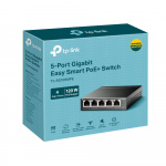TP-Link 5-Port Gigabit Easy Smart Switch med 4-Port PoE+ TP-Link 5-Port Gigabit Easy Smart Switch med 4-Port PoE+