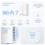 TP-Link Deco BE85 Wi-Fi 7 BE19000 Mesh Wi-Fi-system til hele hjemmet (1-pak)