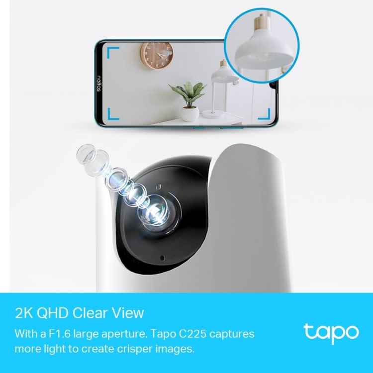 TP-Link Tapo Pan/Tilt AI Wi-Fi-hjemmesikkerhedskamera /Tapo C225 TP-Link Tapo Pan/Tilt AI Wi-Fi-hjemmesikkerhedskamera /Tapo C225