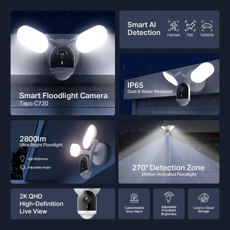 TP-Link Tapo Smart projektørkamera /Tapo C720 TP-Link Tapo Smart projektørkamera /Tapo C720