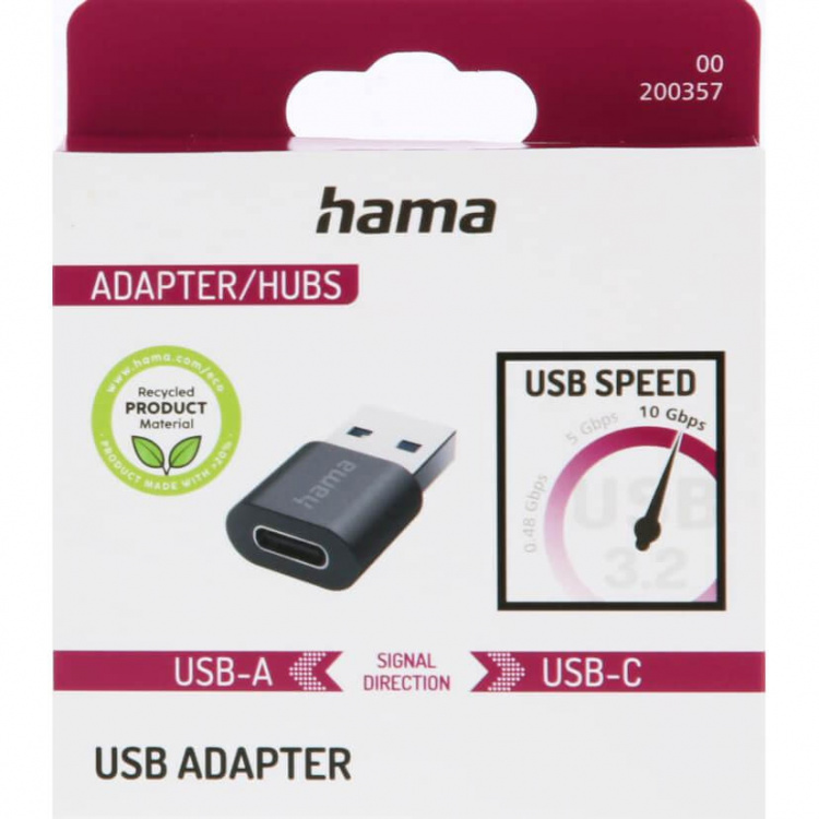 Hama Adapter USB-C til USB-A USB 3.2 10 Gbit/s