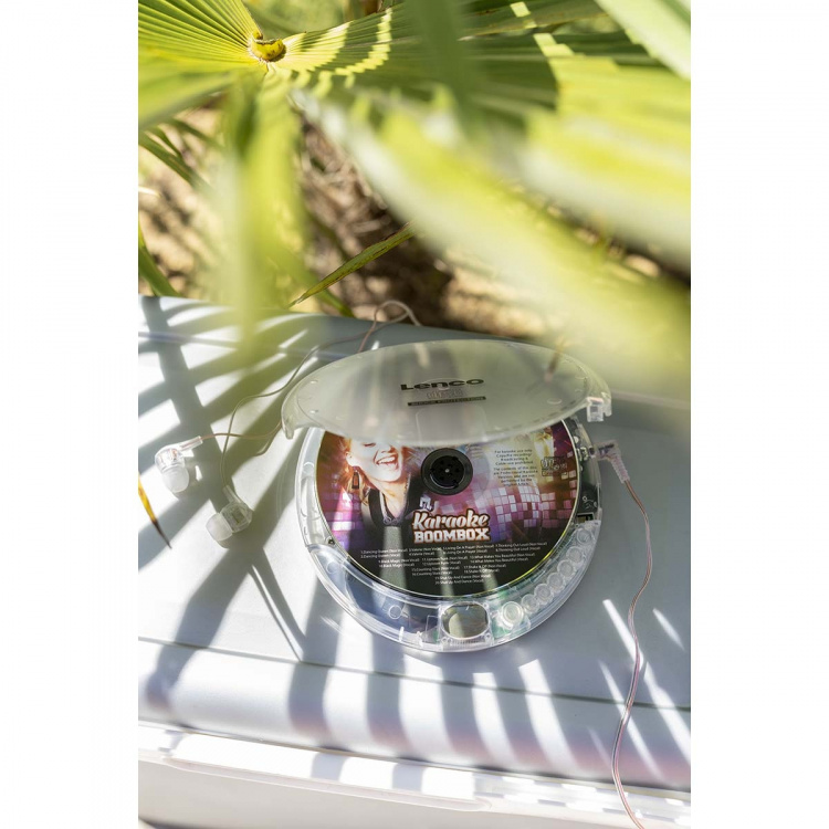 Lenco Bærbar cd-afspiller med anti-stød Transparent