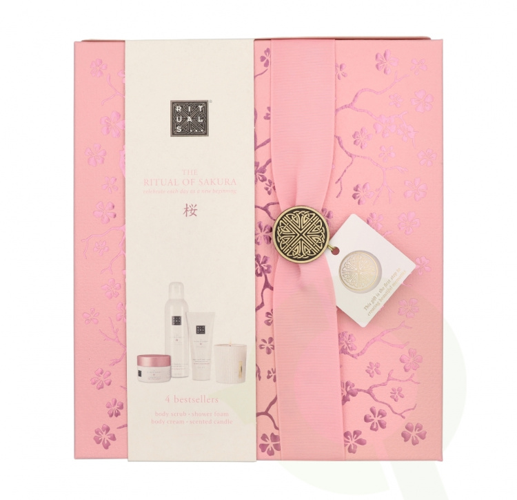 Rituals Sakura Medium Set 565 ml Body Cream 100ml/Scented Candle 140g/Body Scrub 125g/Foaming Shower Gel 200ml