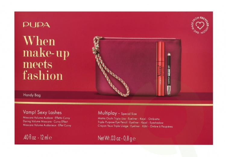 Pupa Milano Pupa Vamp! Sexy Lashes Makeup Set 12.8 ml Mascara #011 Sexy Black 12ml/Multiplay Pen #09 Deep Black 0,8gr/Bag