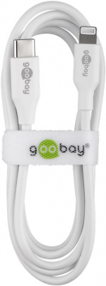 Goobay Lightning till USB-C™ laddnings- och synkroniseringskabel, 0,5 m, vit MFi-kabel för Apple iPhone/iPad Goobay Lightning till USB-C™ laddnings- och synkroniseringskabel, 0,5 m, vit MFi-kabel för Apple iPhone/iPad