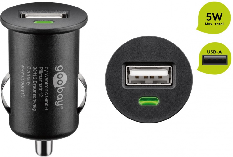 Goobay Biladdare (5 W) 5 W max. 1,0 A (12/24 V) 1x USB