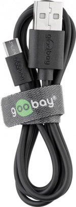 Goobay Micro-USB laddningssats (5 W) Strömförsörjning med Micro-USB-kabel 1 m (svart)
