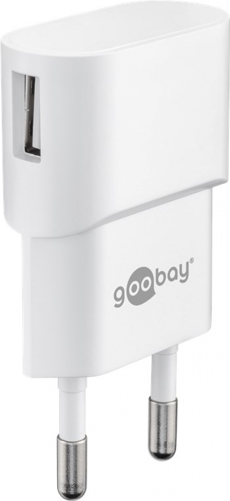 Goobay USB-C™ Dual laddningssats (5 W) Strömförsörjning med USB-C™-kabel 1 m (vit)