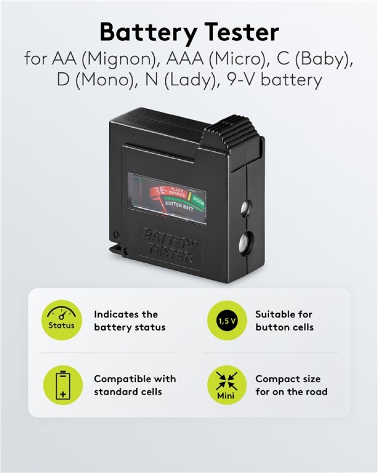 Goobay Batteriprovare för standardbatterier