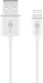 Goobay Lightning USB-kabel för laddning och synkronisering, 1 m, vit MFi-kabel för Apple iPhone/iPad Goobay Lightning USB-kabel för laddning och synkronisering, 1 m, vit MFi-kabel för Apple iPhone/iPad