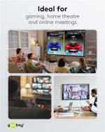 Goobay Manuell HDMI™-omkopplare 3 till 1 (4K @ 60 Hz) för att växla mellan 3x HDMI™-enheter som är anslutna till 1x HDMI™-skärm