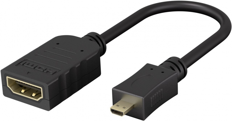 Goobay Micro HDMI™ / HDMI™-adapter HDMI™-mikrokontakt (typ D) > HDMI™-uttag (typ A) Goobay Micro HDMI™ / HDMI™-adapter HDMI™-mikrokontakt (typ D) > HDMI™-uttag (typ A)