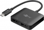 Goobay USB-C™-adapter till 2x DisplayPort™ utökar en USB-C™-port med två DisplayPort™-portar