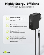 Goobay 12 V nätdel (7,2 W / 0,6 A) med centrumstift (han) 5,5 mm x 2,5 mm Goobay 12 V nätdel (7,2 W / 0,6 A) med centrumstift (han) 5,5 mm x 2,5 mm