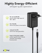 Goobay 12 V nätdel (18 W / 1,5 A) med centrumstift (han) 5,5 mm x 2,5 mm