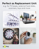 Goobay 12 V nätdel (12 W / 1,0 A) med centrumstift (han) 5,5 mm x 2,5 mm Goobay 12 V nätdel (12 W / 1,0 A) med centrumstift (han) 5,5 mm x 2,5 mm