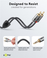 Goobay Ljudadapterkabel AUX, 3,5 mm jack till stereo RCA-kontakt, 0,5 m Pawl 3,5 mm plugg (3-stift, Stereo) > 2x RCA-kontakt (ljud vänster / höger) Goobay Ljudadapterkabel AUX, 3,5 mm jack till stereo RCA-kontakt, 0,5 m Pawl 3,5 mm plugg (3-stift, Stereo) > 2x RCA-kontakt (ljud vänster / höger)