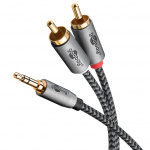 Goobay Ljudadapterkabel AUX, 3,5 mm jack till stereo RCA-kontakt, 1 m Pawl 3,5 mm plugg (3-stift, Stereo) > 2x RCA-kontakt (ljud vänster / höger) Goobay Ljudadapterkabel AUX, 3,5 mm jack till stereo RCA-kontakt, 1 m Pawl 3,5 mm plugg (3-stift, Stereo) > 2x RCA-kontakt (ljud vänster / höger)