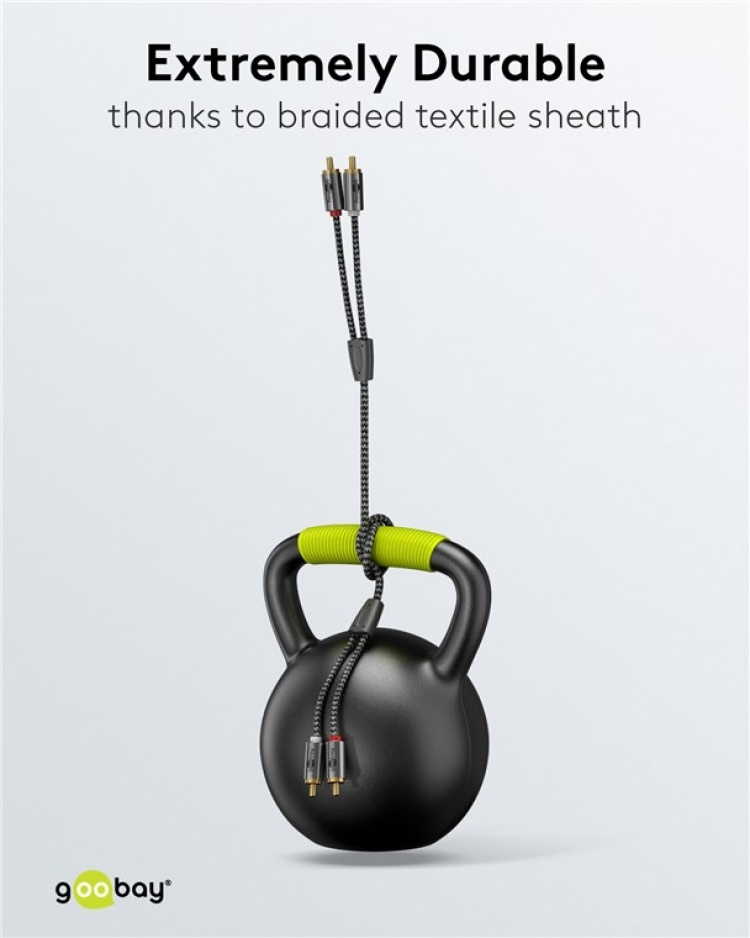 Goobay Stereo RCA-kabel, 3 m 2x RCA-kontakt (ljud vänster / höger) > 2x RCA-kontakt (ljud vänster / höger) Goobay Stereo RCA-kabel, 3 m 2x RCA-kontakt (ljud vänster / höger) > 2x RCA-kontakt (ljud vänster / höger)